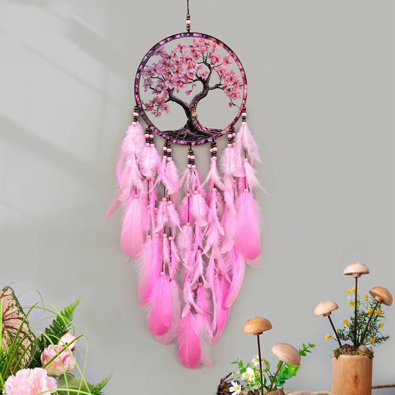 Baby Nursery Decor Girl - Pink Tree 3D Acrylic Dream Catcher