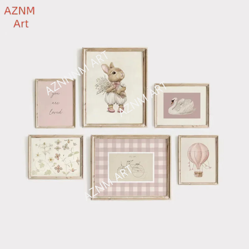 Baby Nursery Wall Lights - Pink Nursery Gallery Art Wall Poster