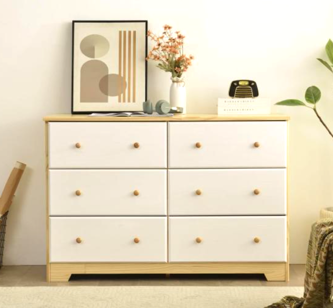 Drawer Dresser White - xx-Home Products Natural & White Wood