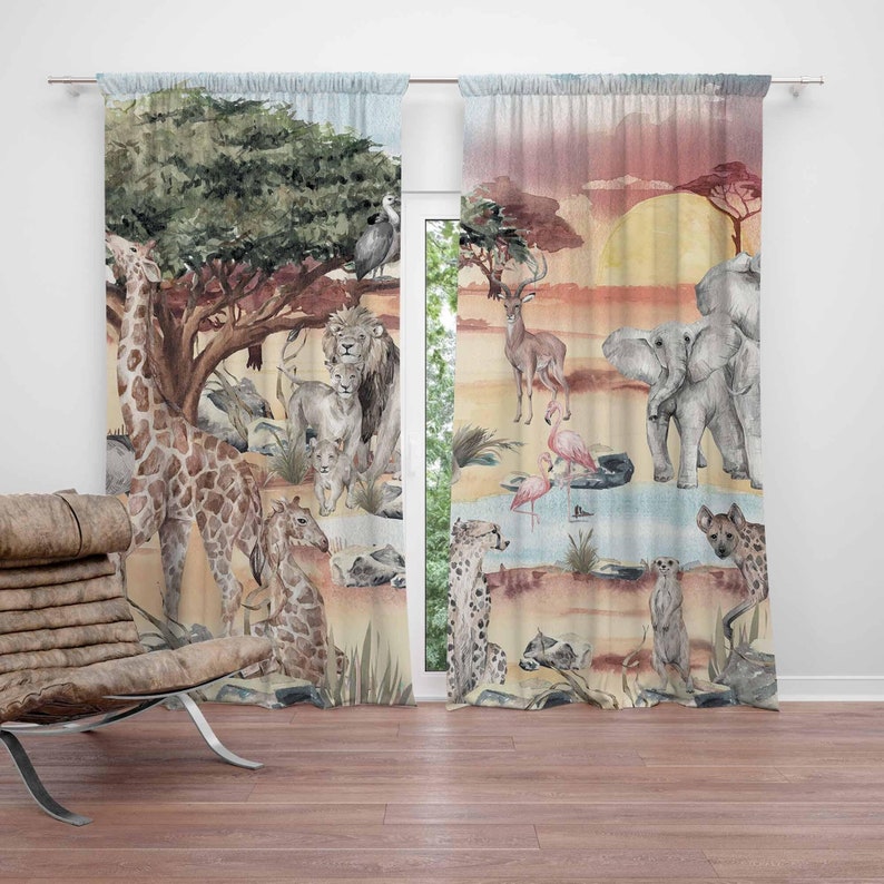 Safari Animals Curtain Kids Be - đánh giá và giá Baby Nursery Curtains