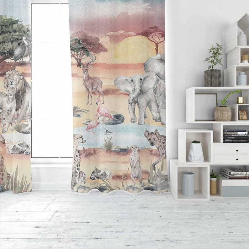 Safari Animals Curtain Kids Be - đánh giá và giá Baby Nursery Curtains