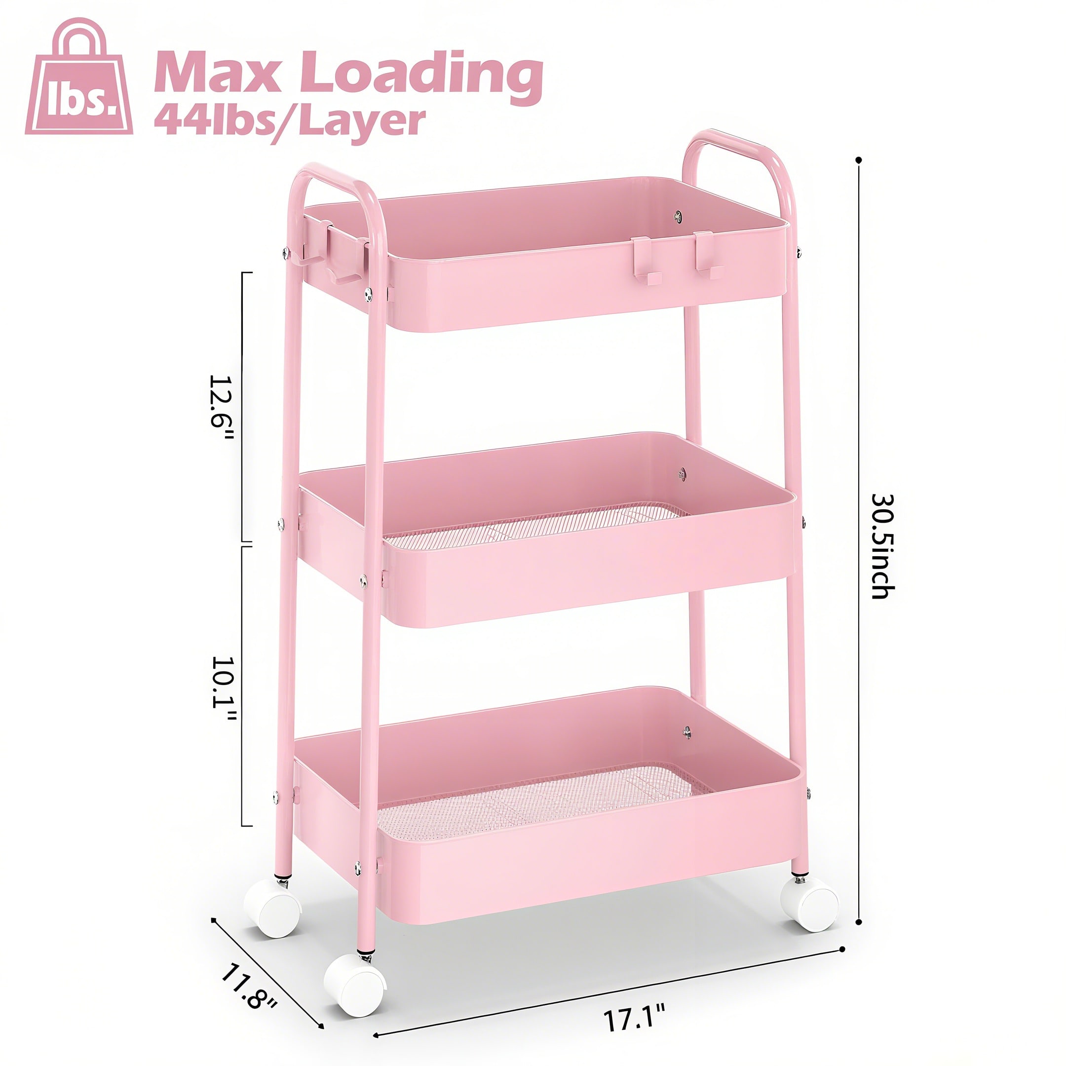 3 Tier Metal Rolling Cart With - đánh giá và giá Baby Nursery Unit