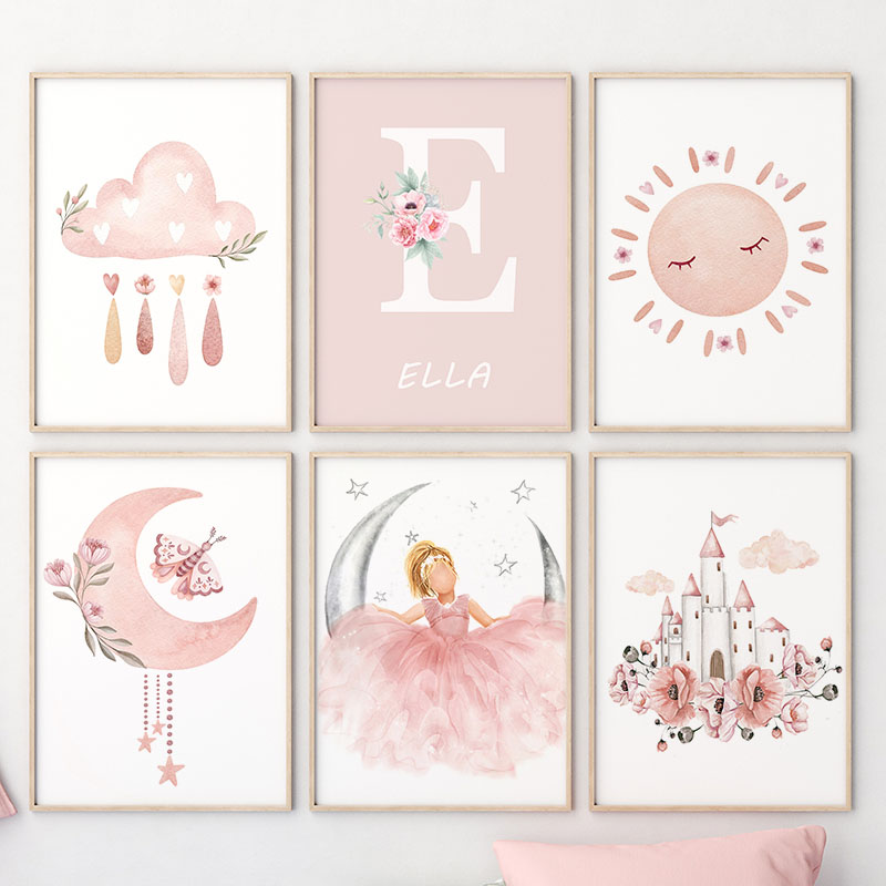 Pink Angel Girl Sun Moon Cloud - đánh giá và giá Baby Nursery Decor Girl