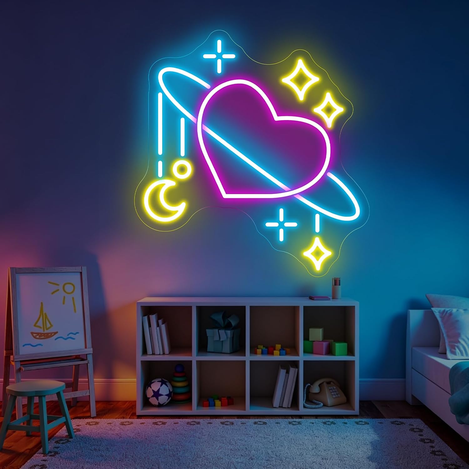 Space Planet Neon Sign LED Neo - đánh giá và giá Baby Nursery Wall Lights