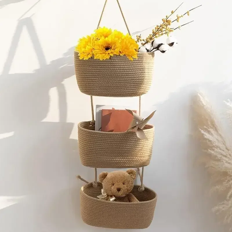 3-Tier Woven Cotton Hanging St - đánh giá và giá Baby Nursery Hooks