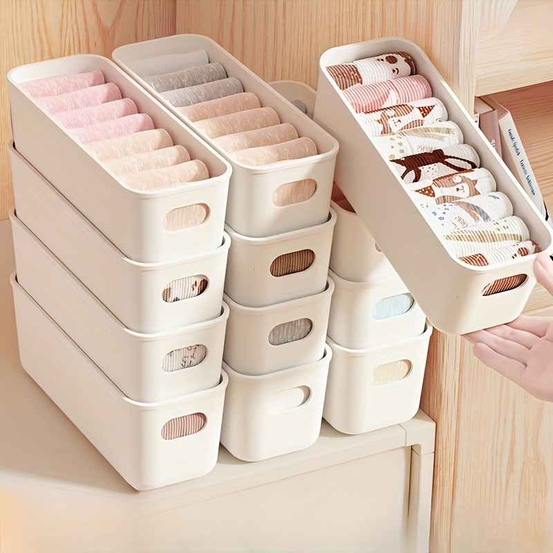 4pcs White Plastic Storage Box - đánh giá và giá Drawer Dresser White