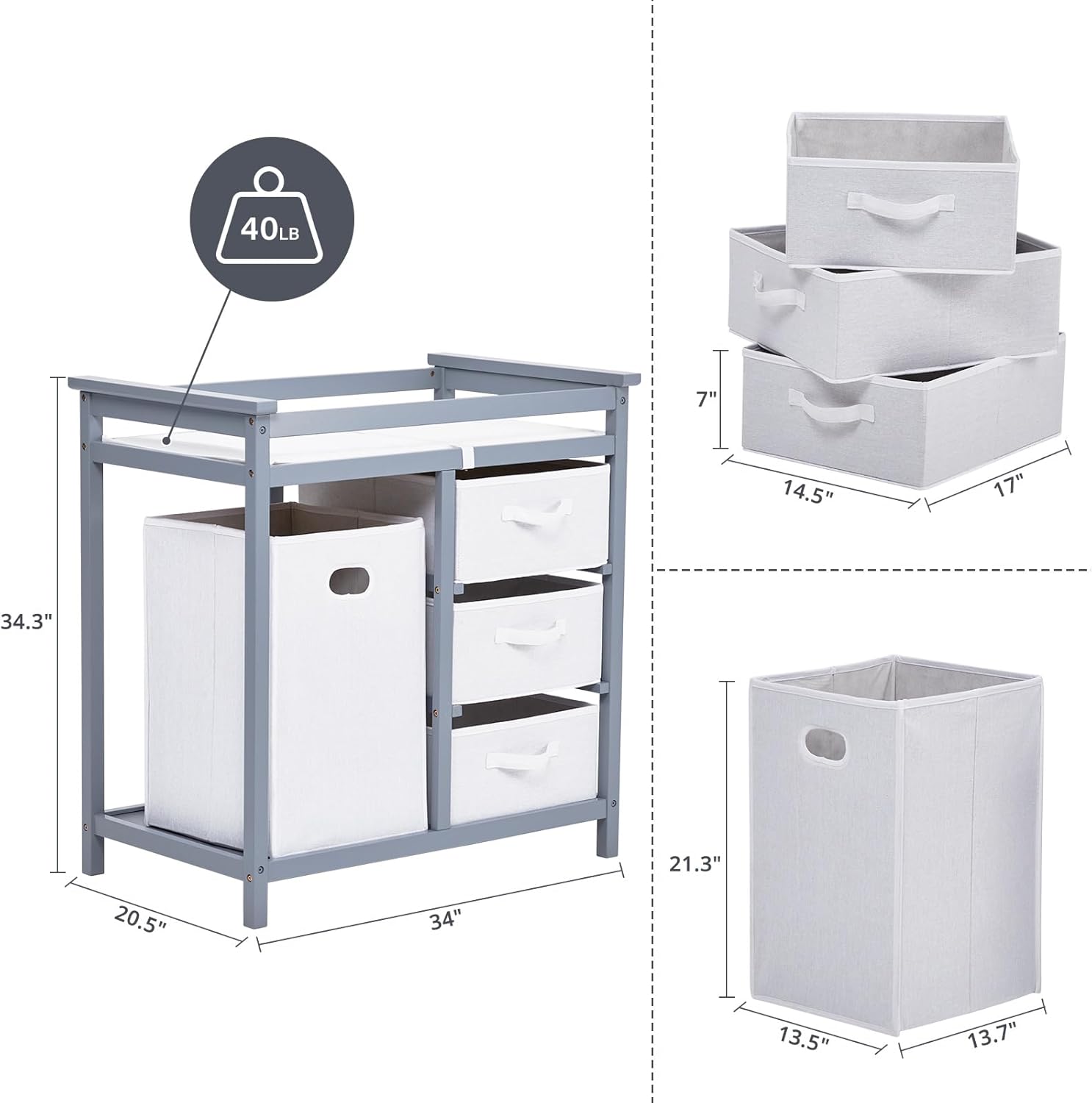 Baby Changing Table with Chang - đánh giá và giá Baby Nursery Unit