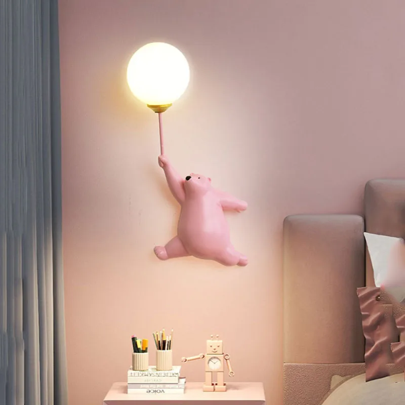 Cartoon Polar Bear LED Sconce  - đánh giá và giá Baby Nursery Wall Lights
