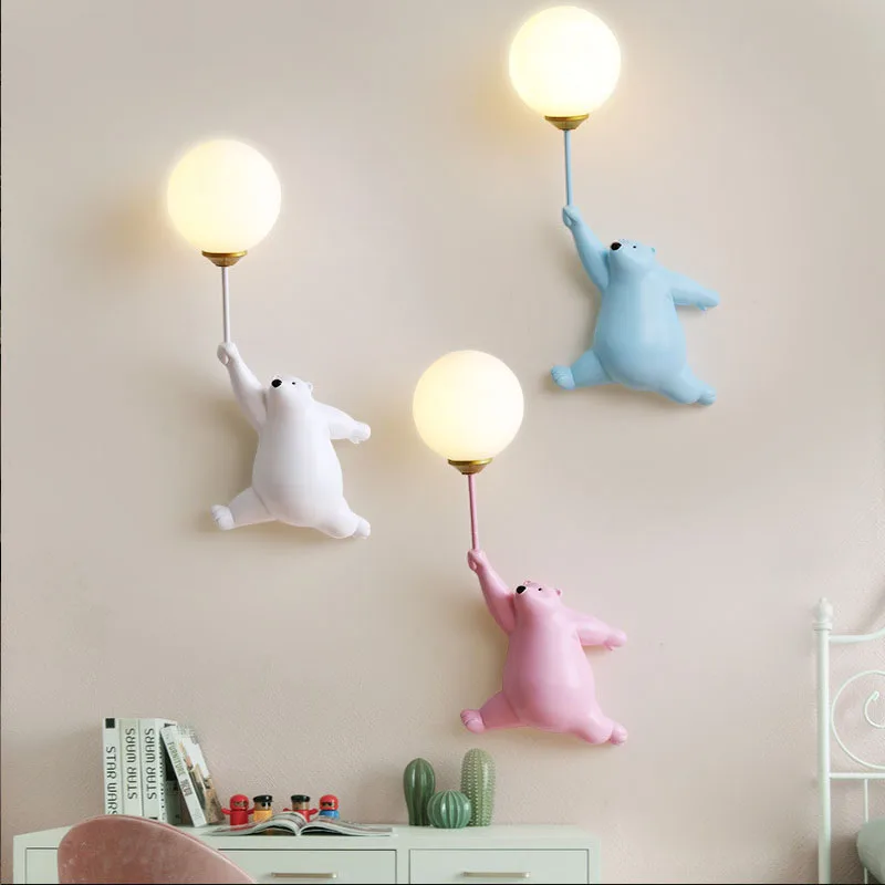 Cartoon Polar Bear LED Sconce  - đánh giá và giá Baby Nursery Wall Lights