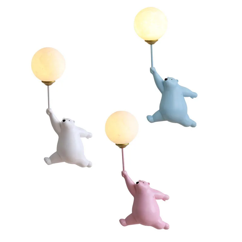 Cartoon Polar Bear LED Sconce  - đánh giá và giá Baby Nursery Wall Lights