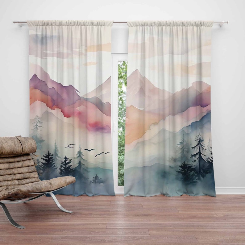 Mountain Forest Nursery Curtai - đánh giá và giá Baby Nursery Curtains