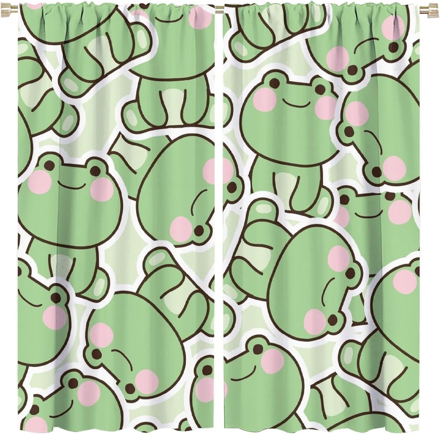 Cute Green Frog Pattern Curtai - đánh giá và giá Baby Nursery Curtains