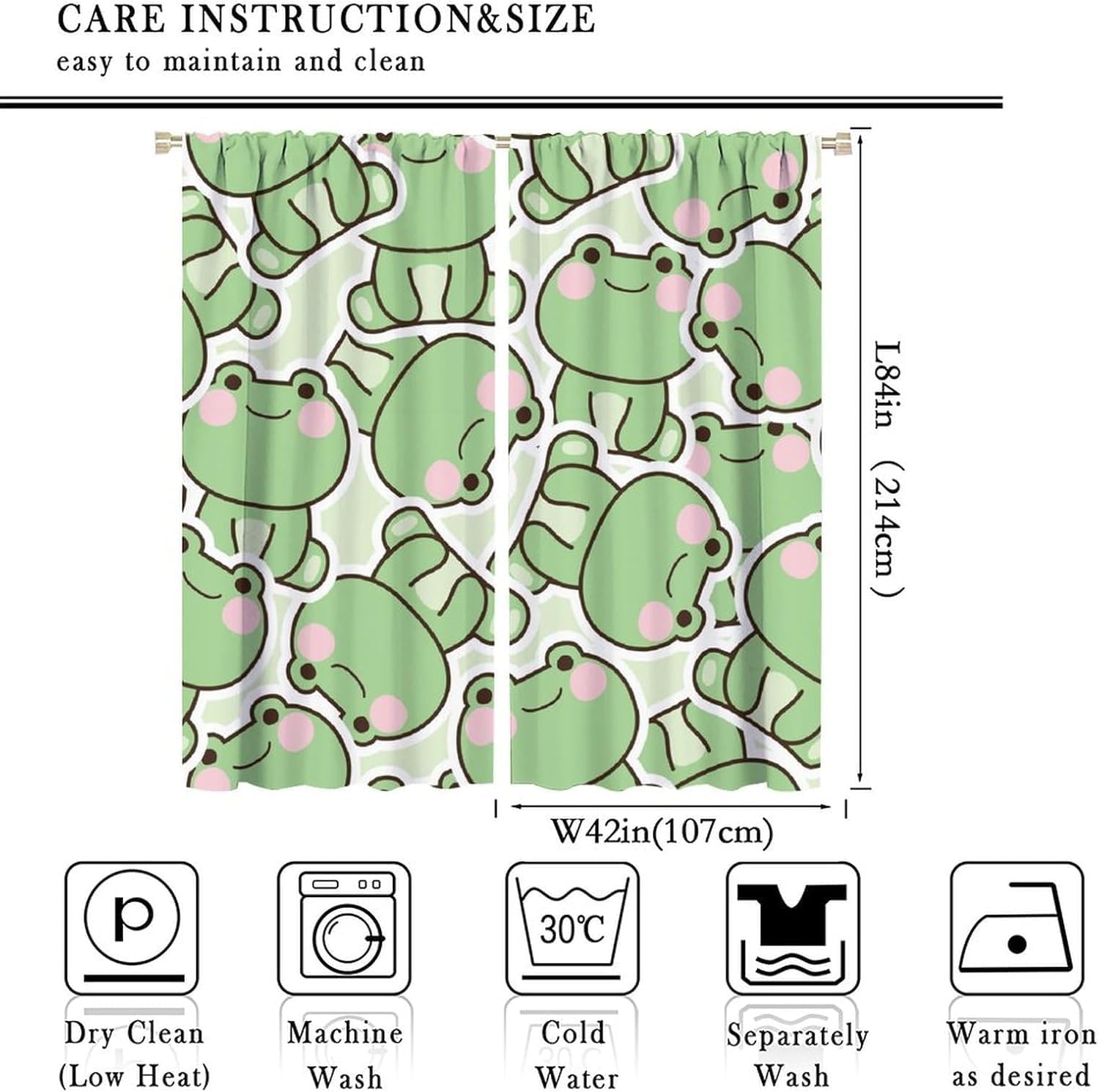 Cute Green Frog Pattern Curtai - đánh giá và giá Baby Nursery Curtains