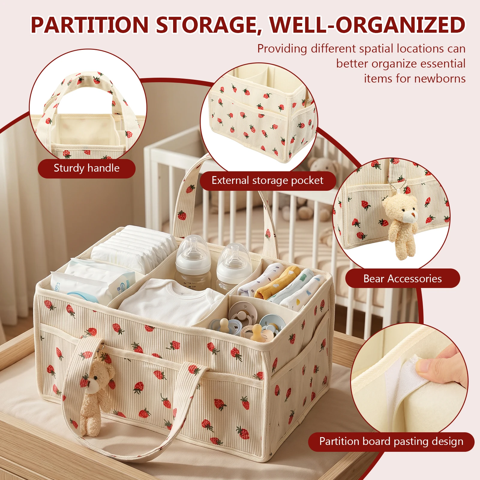 Baby Nappy Wipe Basket Organiz - đánh giá và giá Baby Nursery Organiser