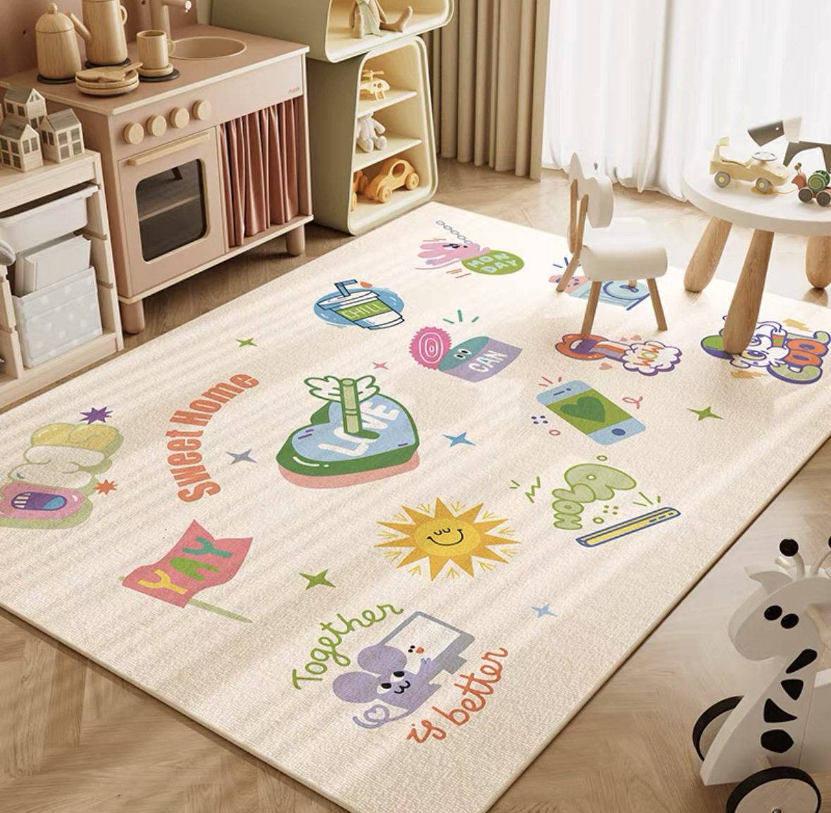 VIKAMA Neutral Cartoon Lion Ba - đánh giá và giá Baby Nursery Rug