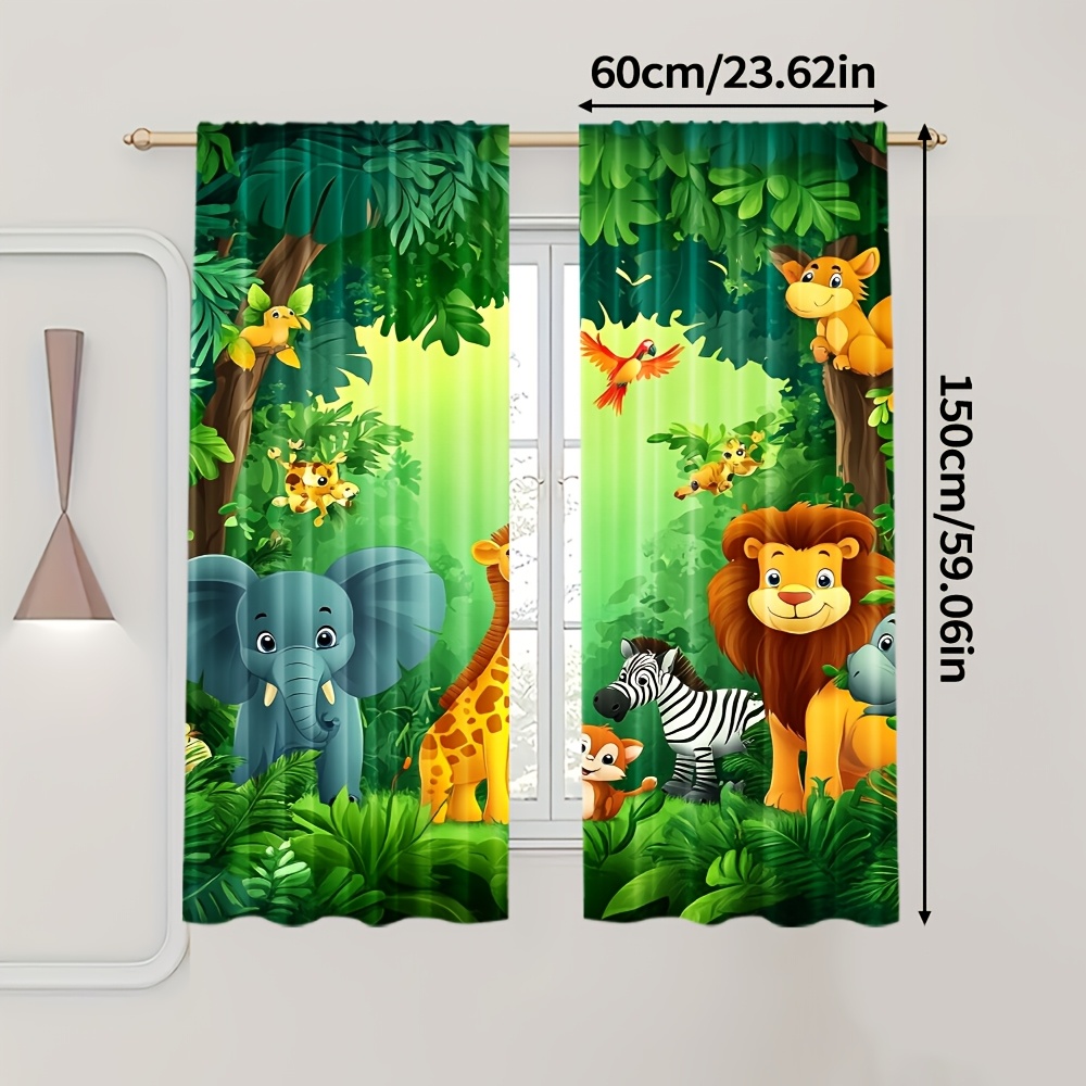2pcs Cartoon Animal Curtains J - đánh giá và giá Baby Nursery Curtains