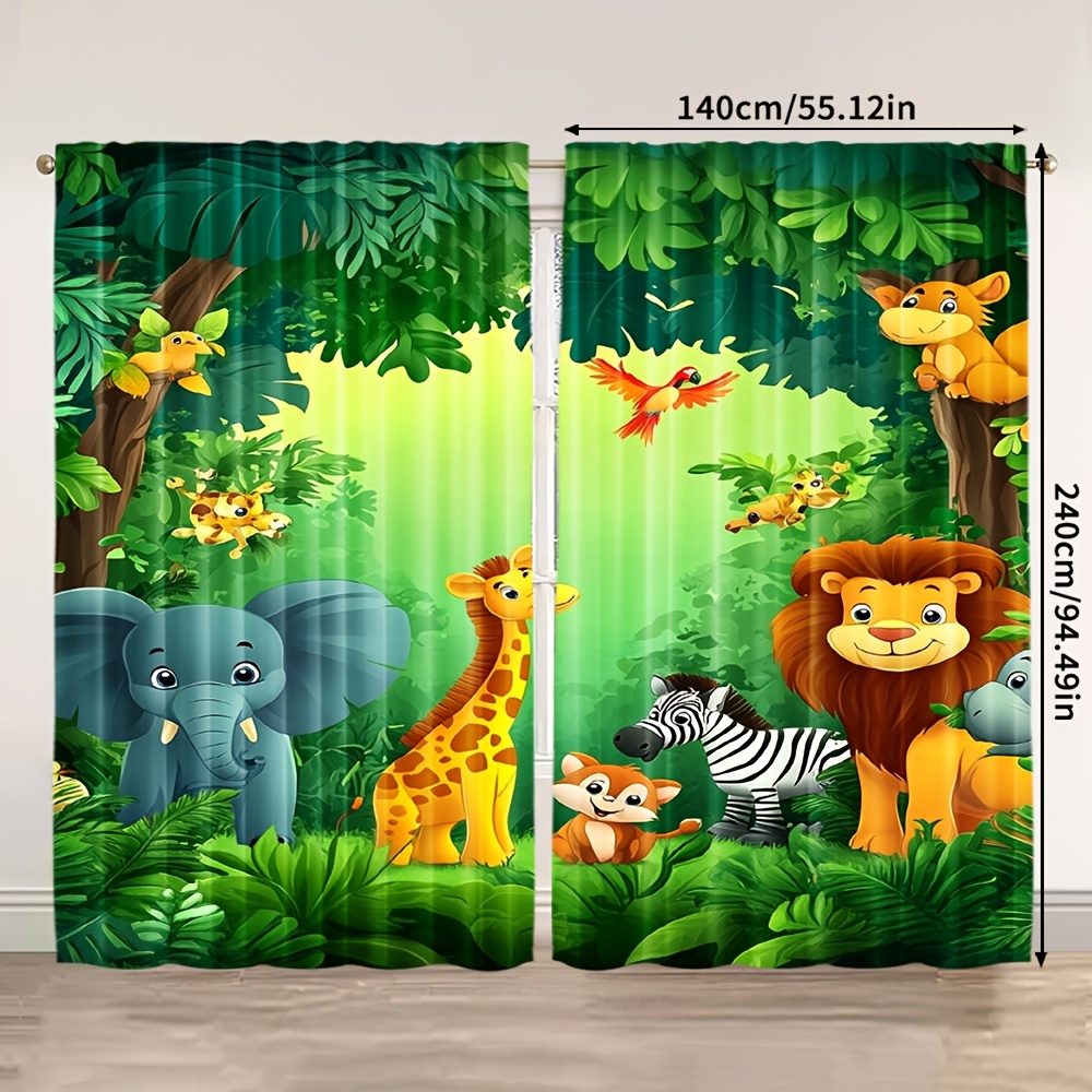 2pcs Cartoon Animal Curtains J - đánh giá và giá Baby Nursery Curtains