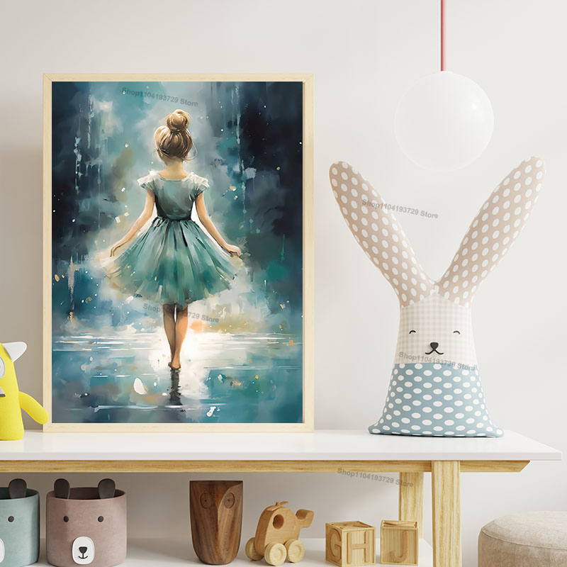 Watercolor Ballet Girl Shoes C - đánh giá và giá Baby Nursery Decor Girl