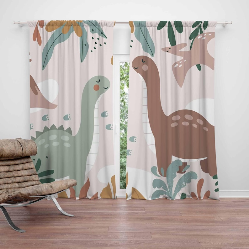 Dinosaur Nursery Curtains Dino - đánh giá và giá Baby Nursery Curtains