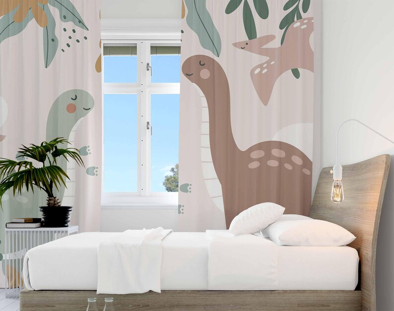 Dinosaur Nursery Curtains Dino - đánh giá và giá Baby Nursery Curtains