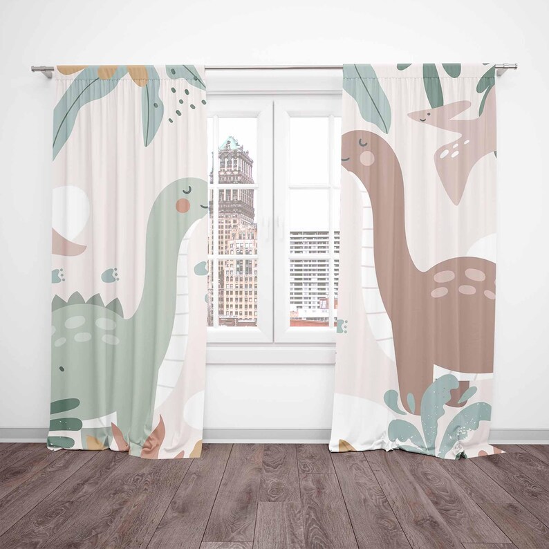 Dinosaur Nursery Curtains Dino - đánh giá và giá Baby Nursery Curtains