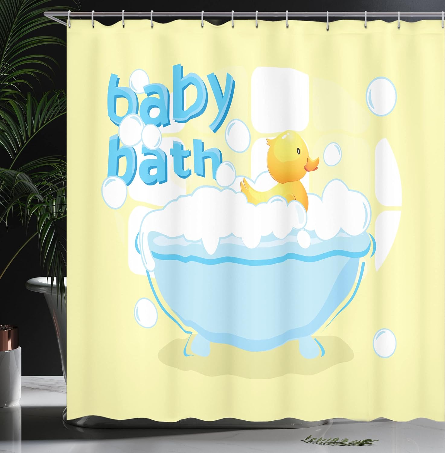 Yellow Baby Bath Shower Curtai - đánh giá và giá Baby Nursery Curtains