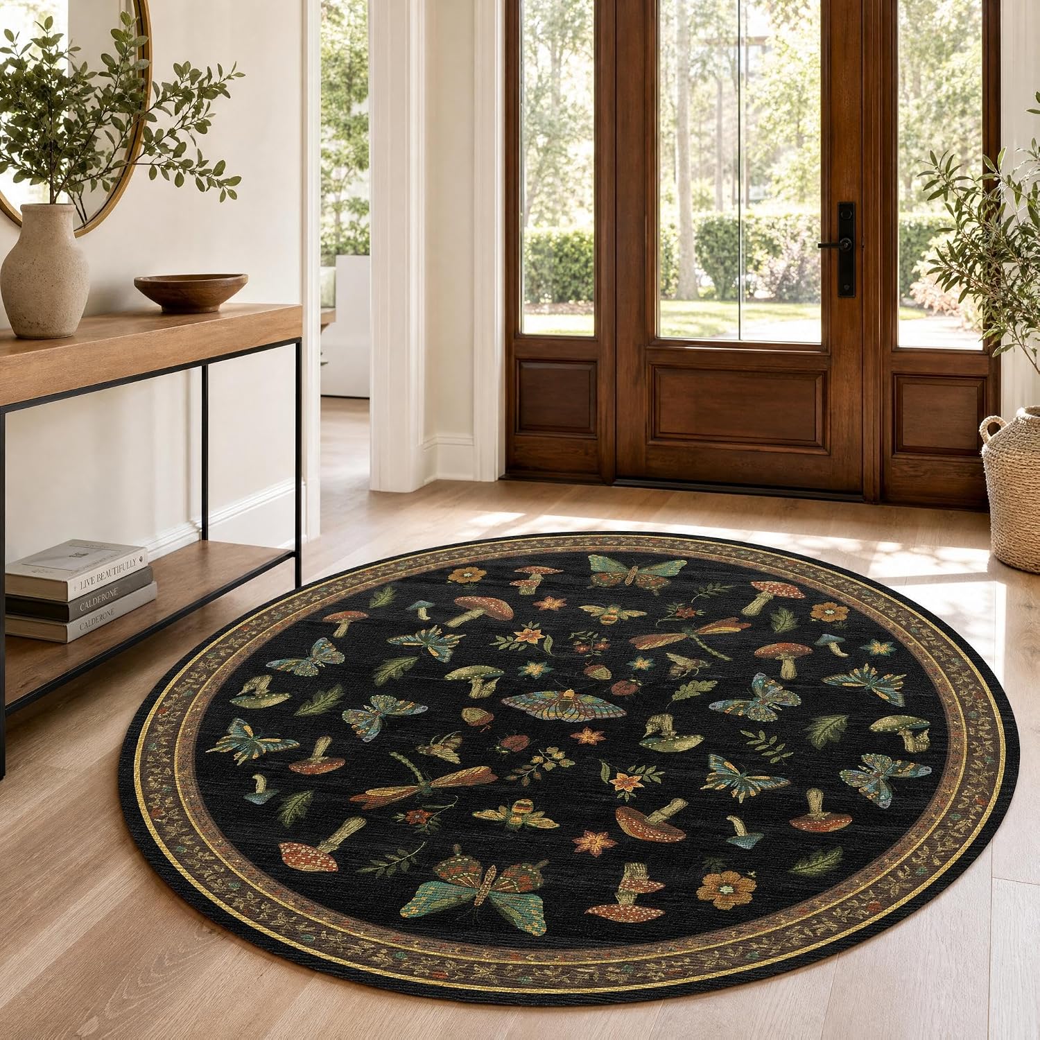 Large Polyester Round Butterfl - đánh giá và giá Baby Nursery Rug