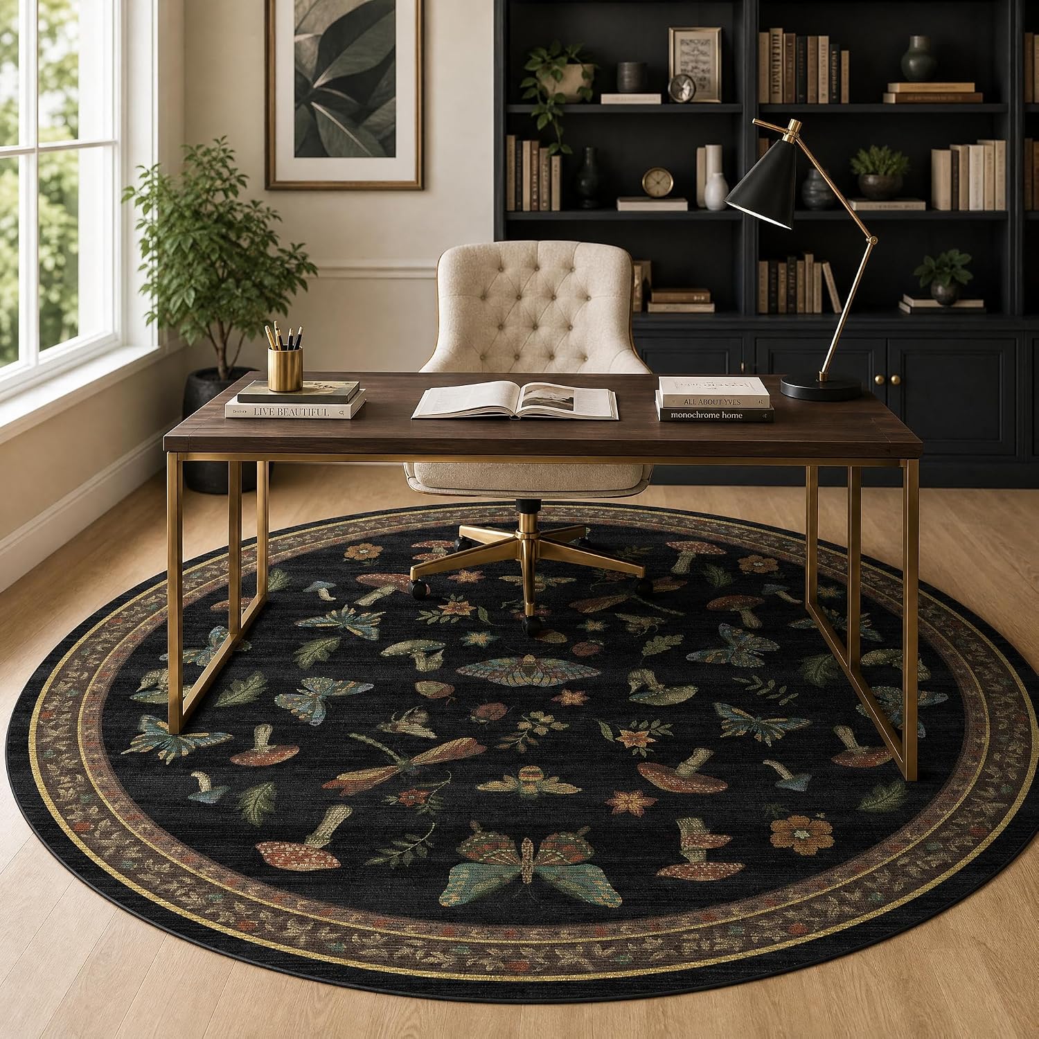 Large Polyester Round Butterfl - đánh giá và giá Baby Nursery Rug