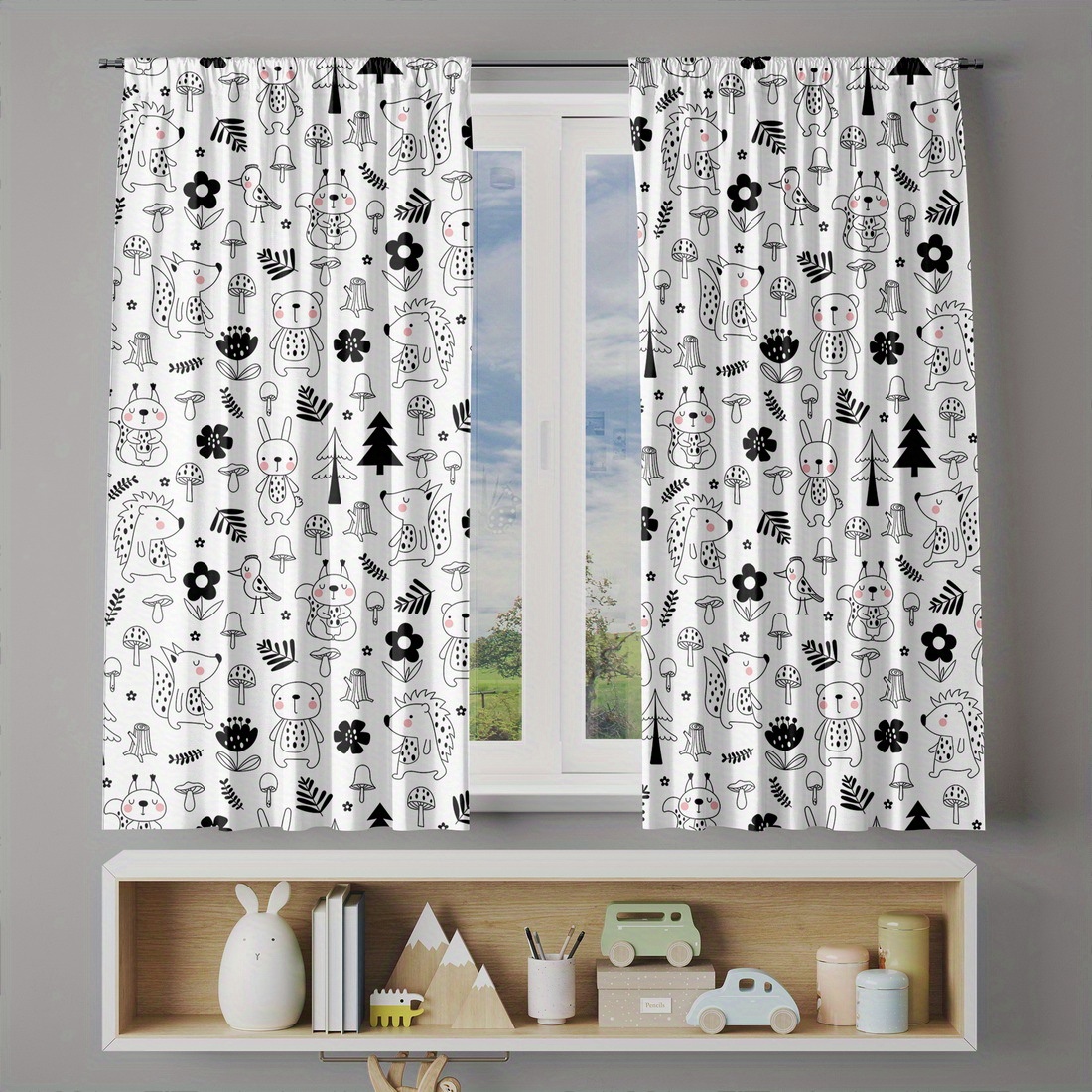 Cute Woodland Forest Nursery C - đánh giá và giá Baby Nursery Curtains