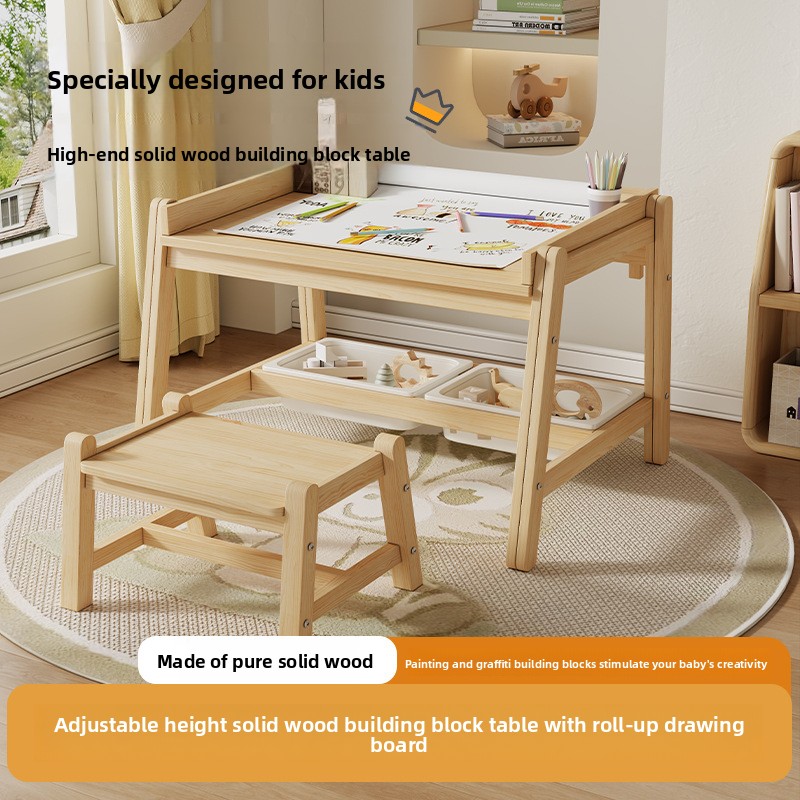 Solid wood tables and chairs,  - đánh giá và giá Baby Nursery Table