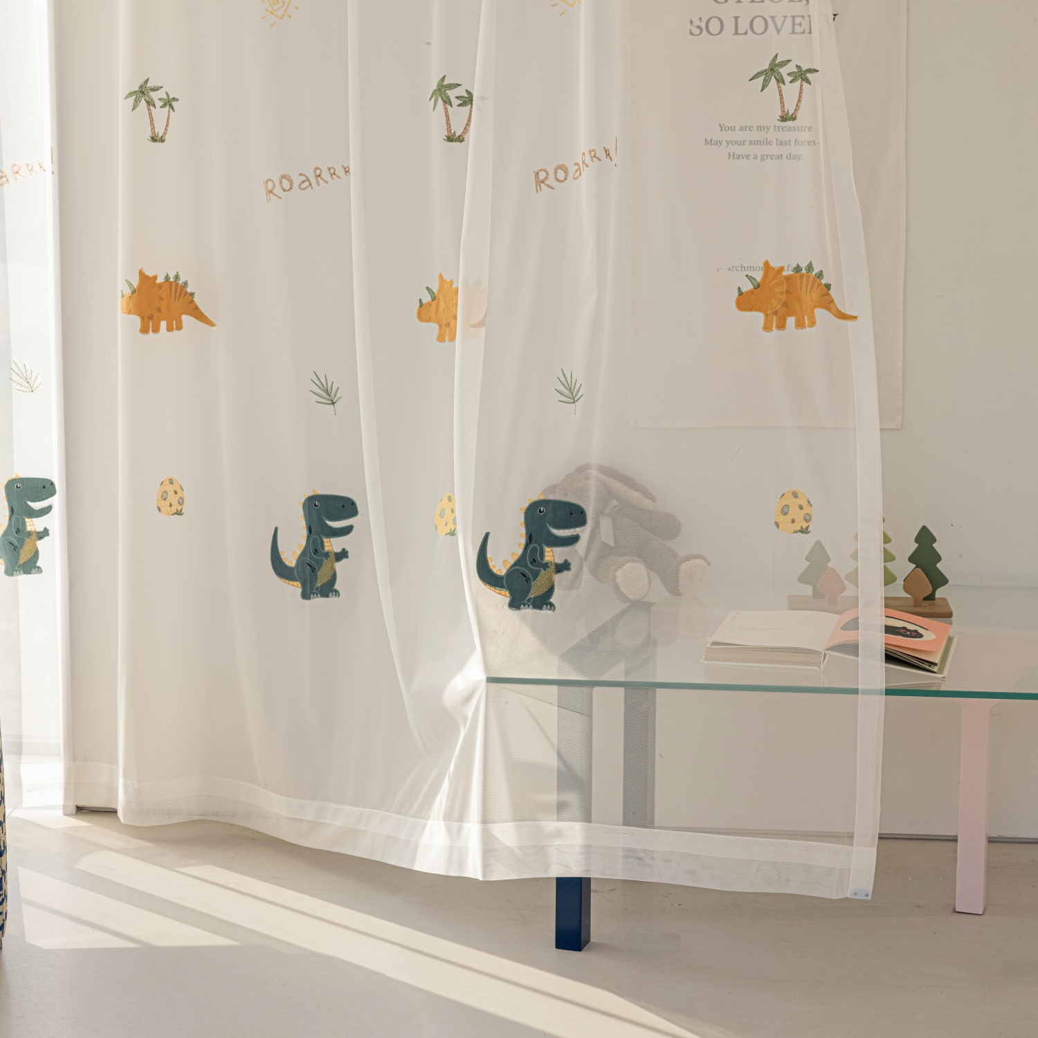 Blue Cartoon Dinosaur Kids Bla - đánh giá và giá Baby Nursery Curtains