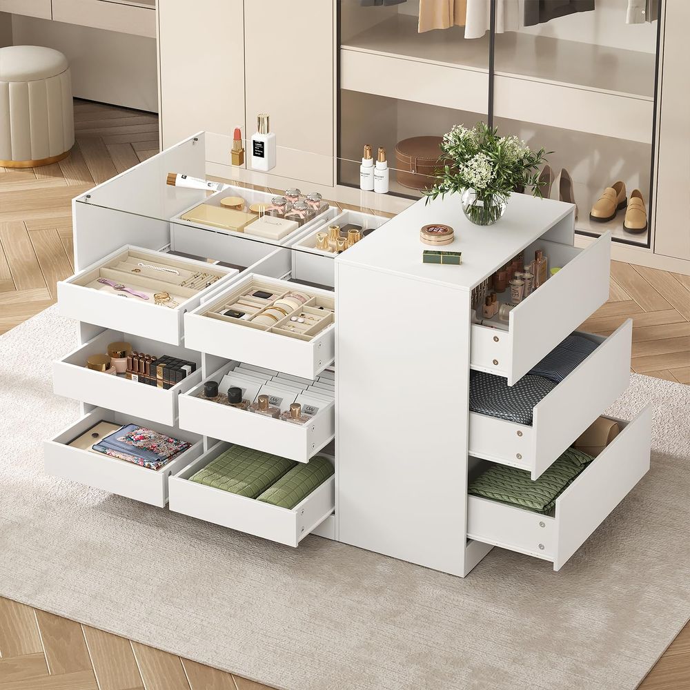 Closet Island with Drawers, Wa - đánh giá và giá Drawer Dresser White