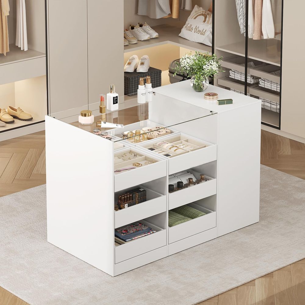 Closet Island with Drawers, Wa - đánh giá và giá Drawer Dresser White