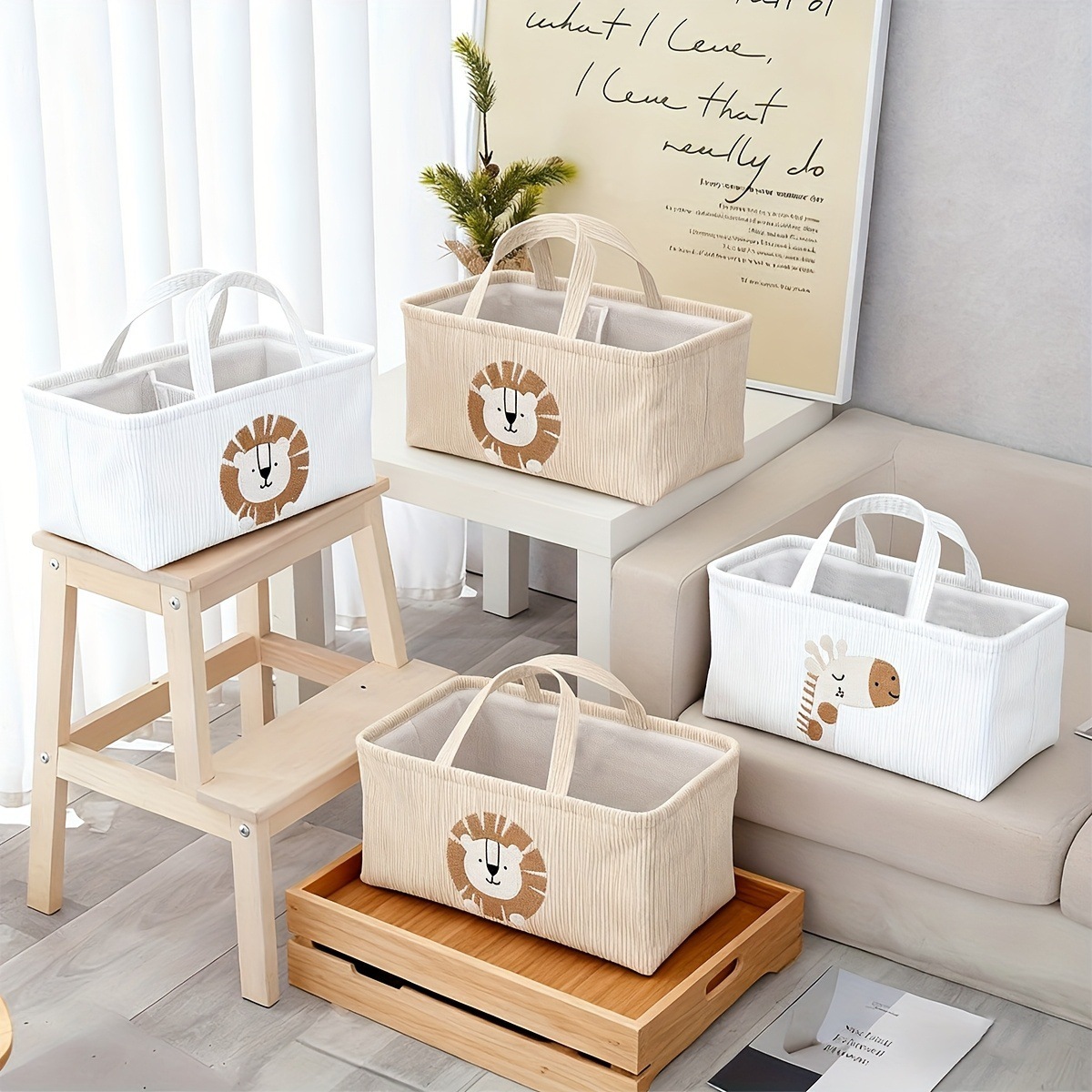 Cute Lion Diaper Caddy Foldabl - đánh giá và giá Baby Nursery Organiser