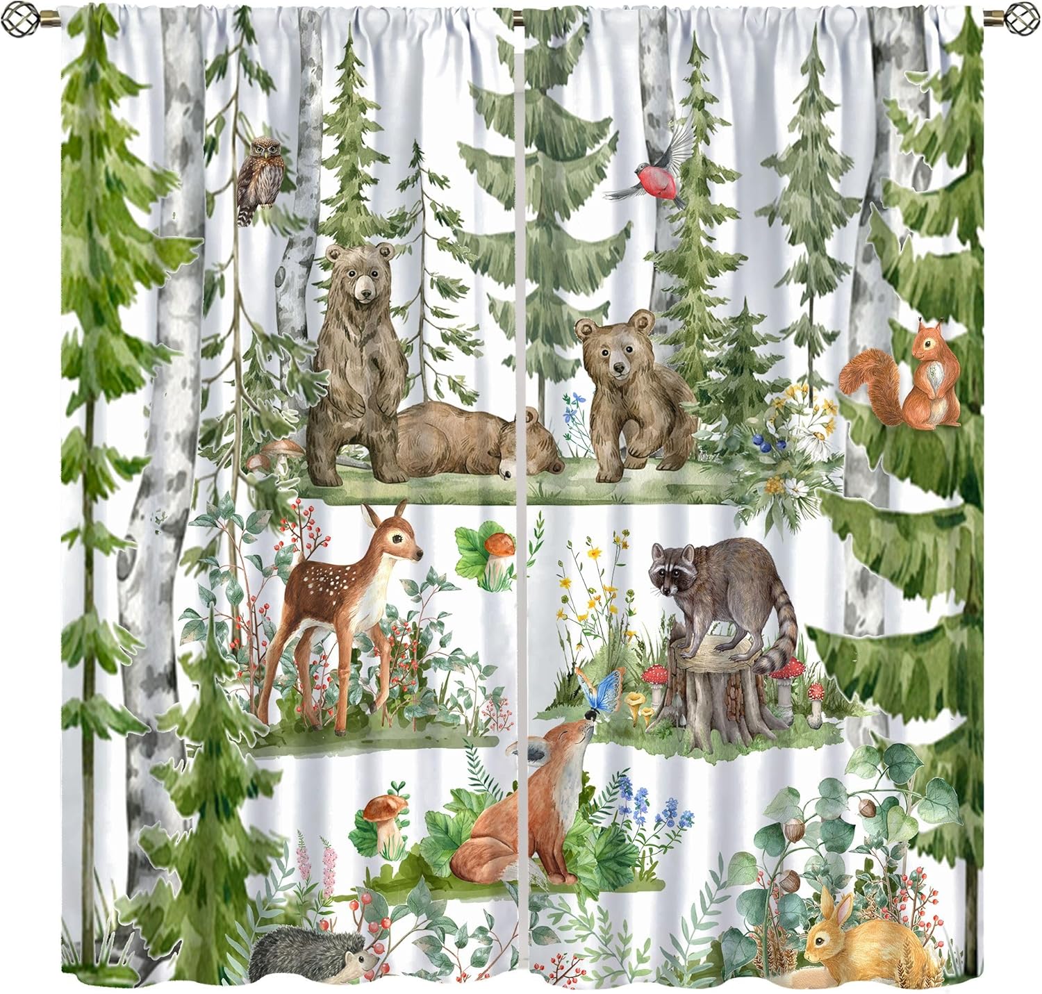 Forest Animal Curtains for Kid - đánh giá và giá Baby Nursery Curtains