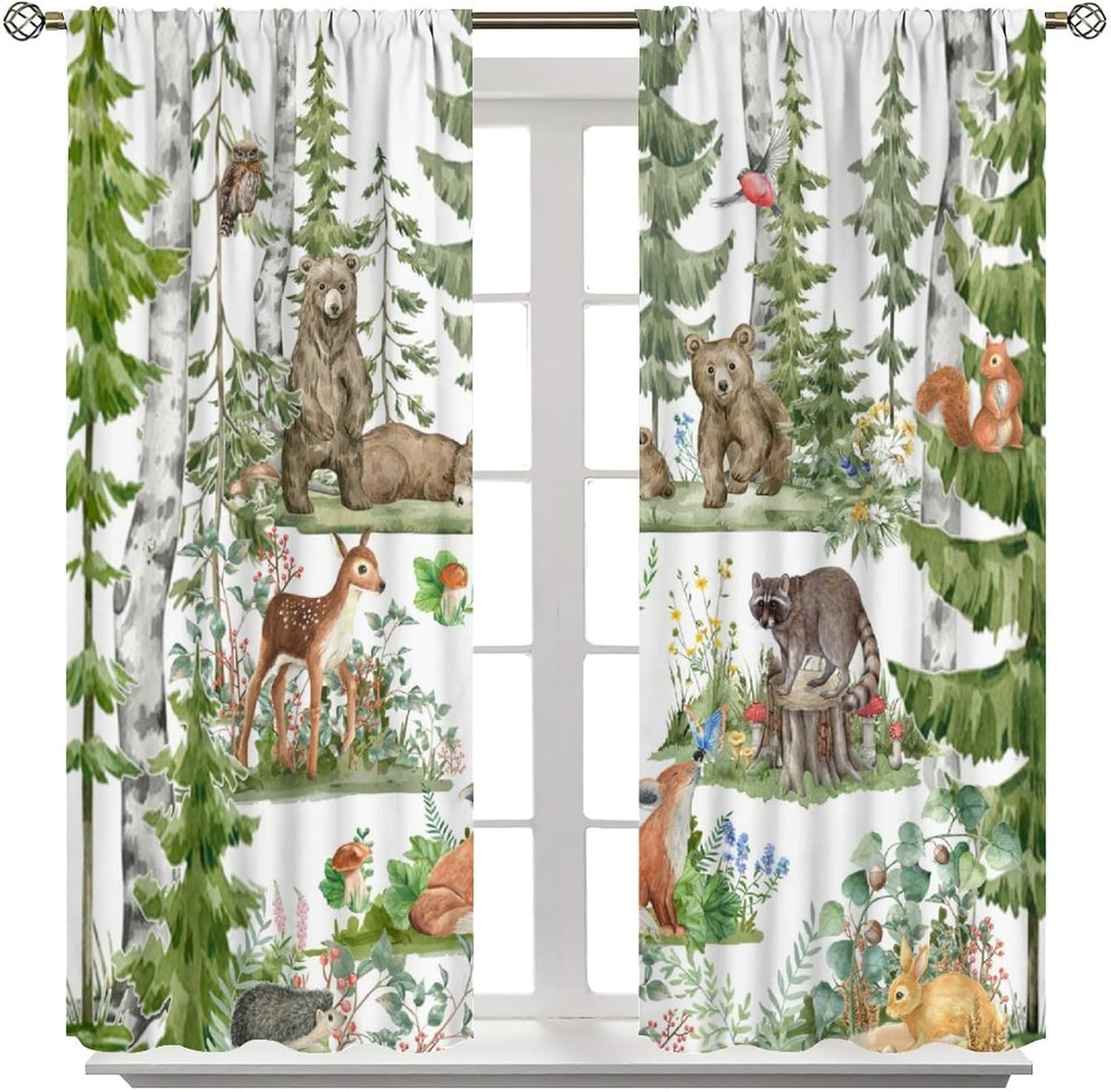 Forest Animal Curtains for Kid - đánh giá và giá Baby Nursery Curtains