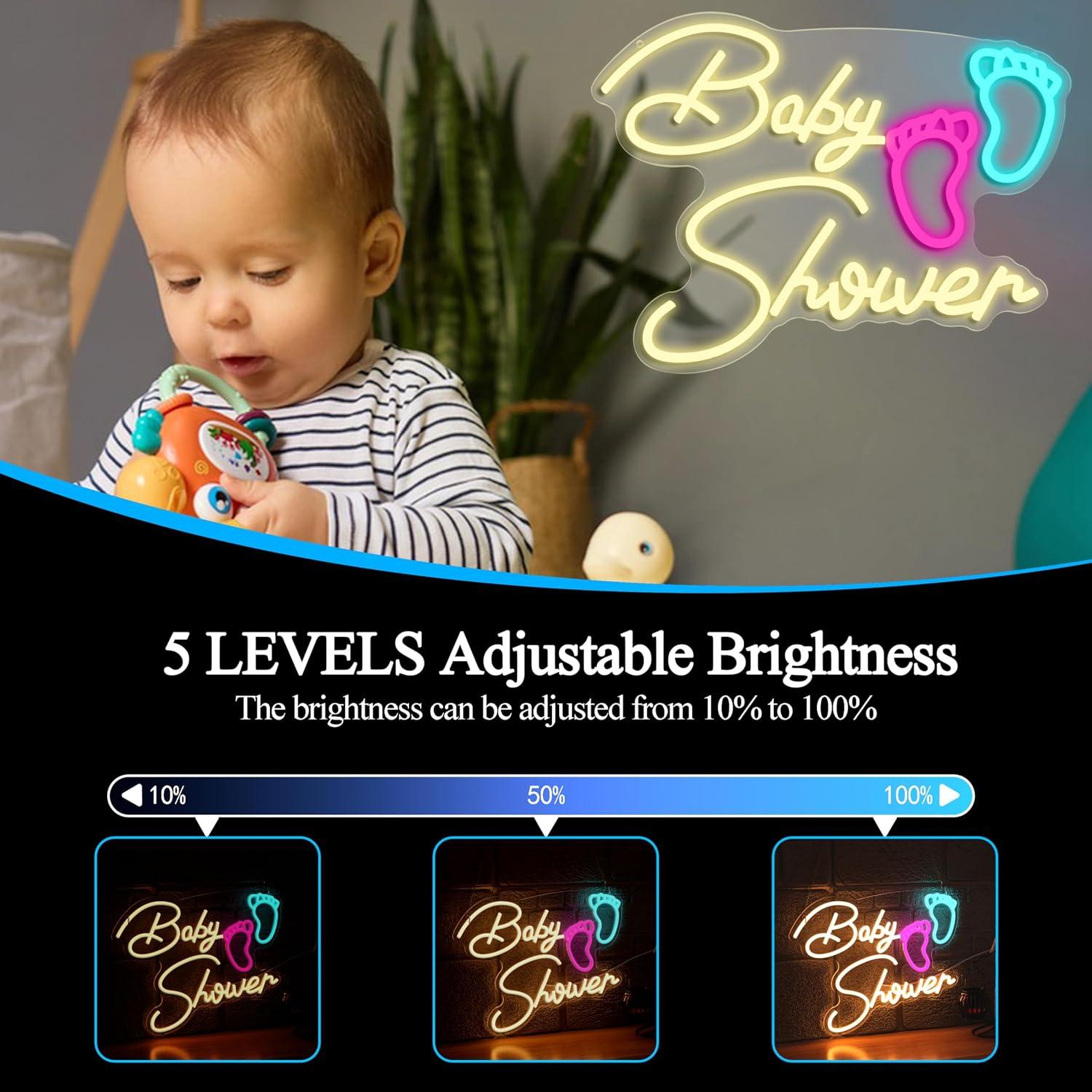 Baby Shower Neon Sign USB Dimm - đánh giá và giá Baby Nursery Wall Lights