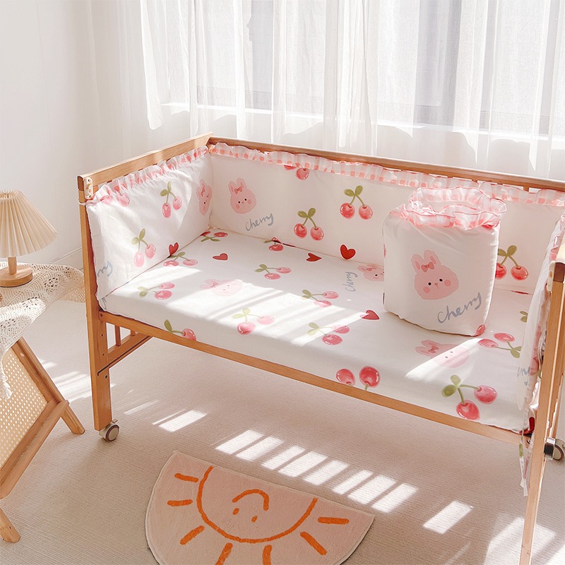 5Pcs Crib Bedding Set Girl Bab - đánh giá và giá Baby Nursery Decor Girl