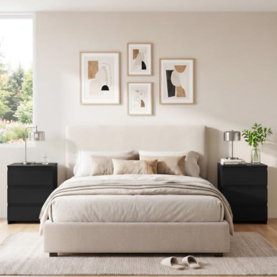 Nightstands Set of 2, 3 Drawer - đánh giá và giá Drawer Dresser White