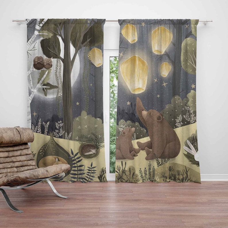 Woodland Nursery Curtains Anim - đánh giá và giá Baby Nursery Curtains