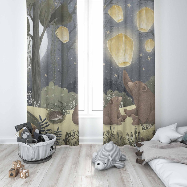 Woodland Nursery Curtains Anim - đánh giá và giá Baby Nursery Curtains