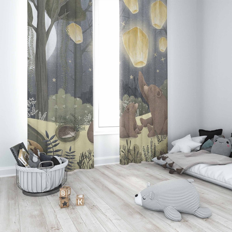 Woodland Nursery Curtains Anim - đánh giá và giá Baby Nursery Curtains