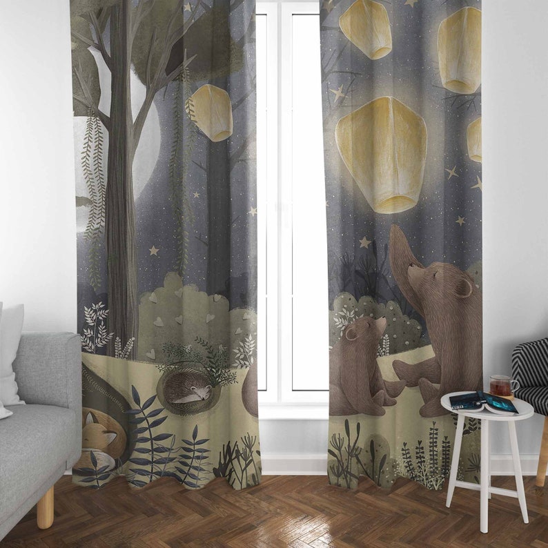 Woodland Nursery Curtains Anim - đánh giá và giá Baby Nursery Curtains