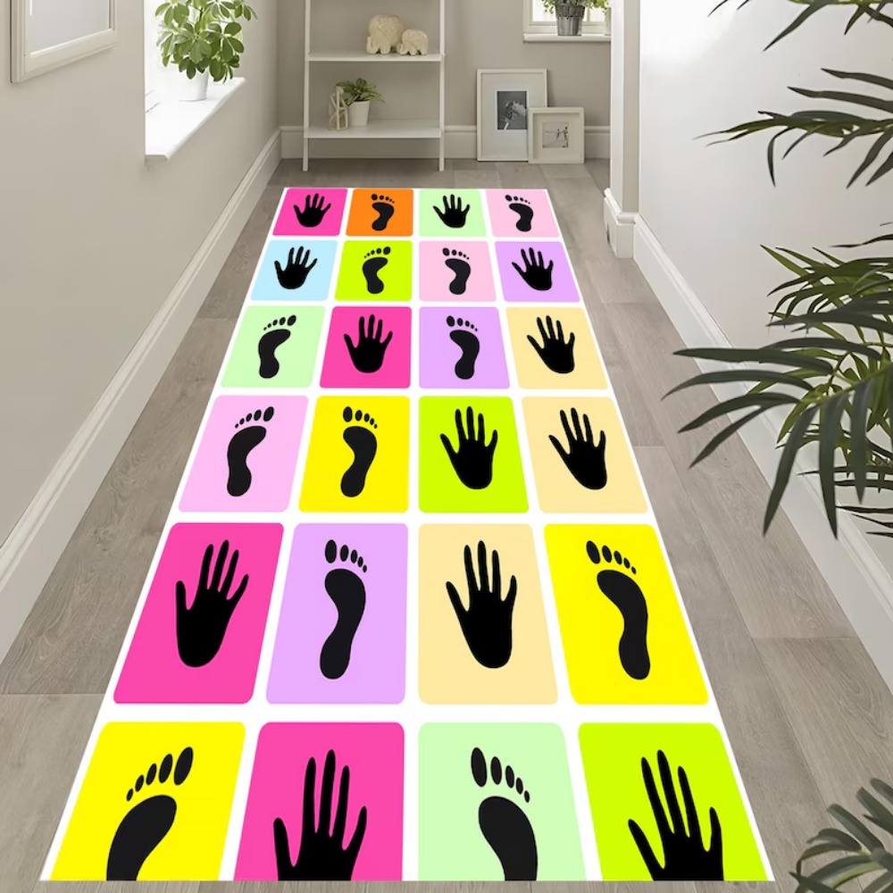 Handprint Foot Print Game Runn - đánh giá và giá Baby Nursery Rug