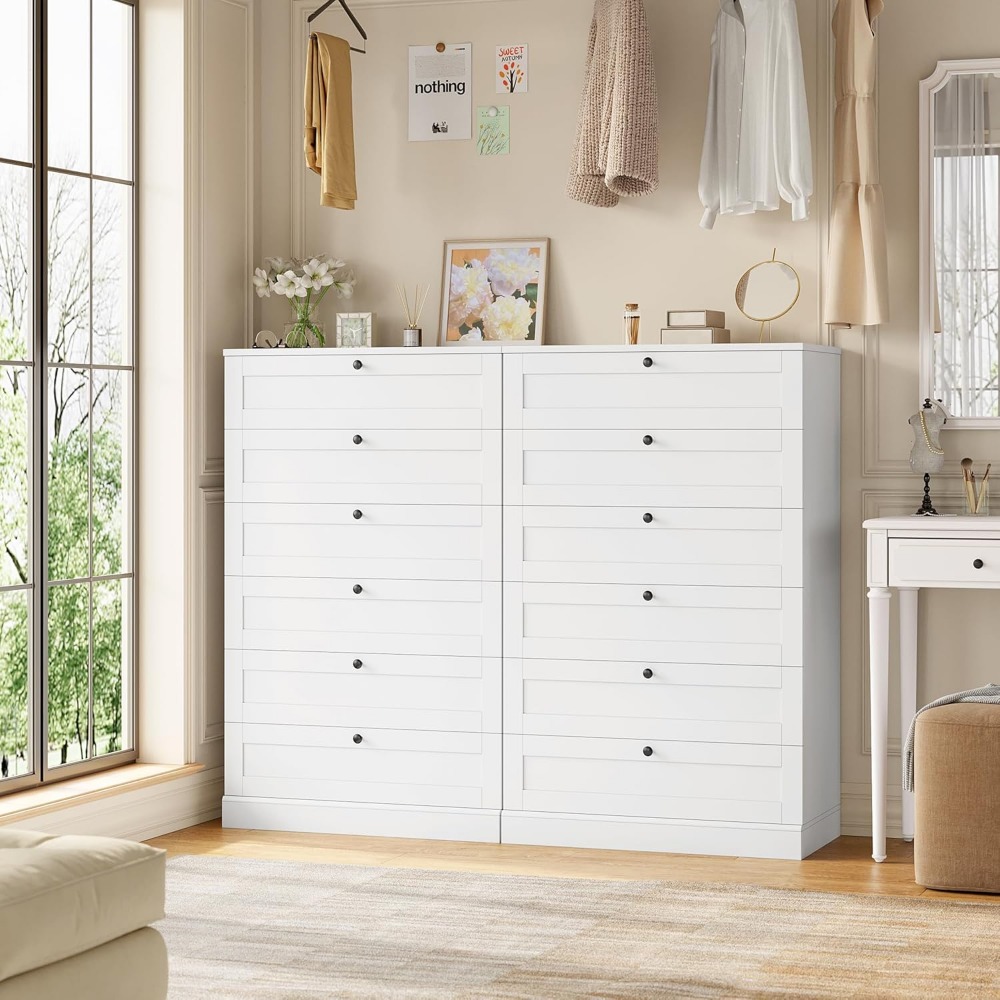 Exquisite White 6 Drawer Dress - đánh giá và giá Drawer Dresser White