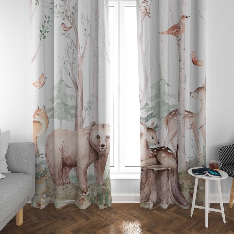 Forest Animals Curtains Kids N - đánh giá và giá Baby Nursery Curtains